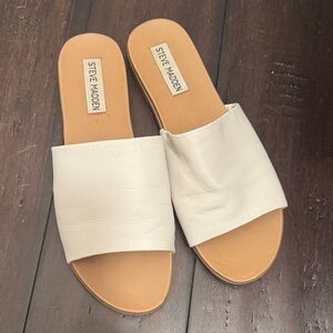 Steve Madden Women's Cream Slide Sandals